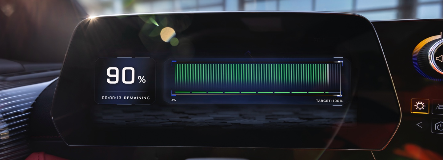 EV battery charging display